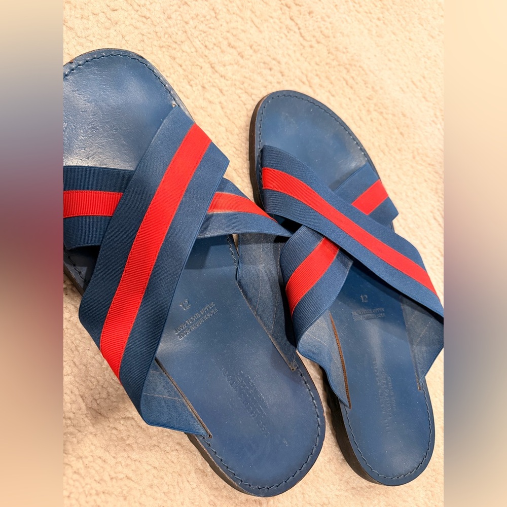 Bloomingdale's Blue and Red Men's Sandals